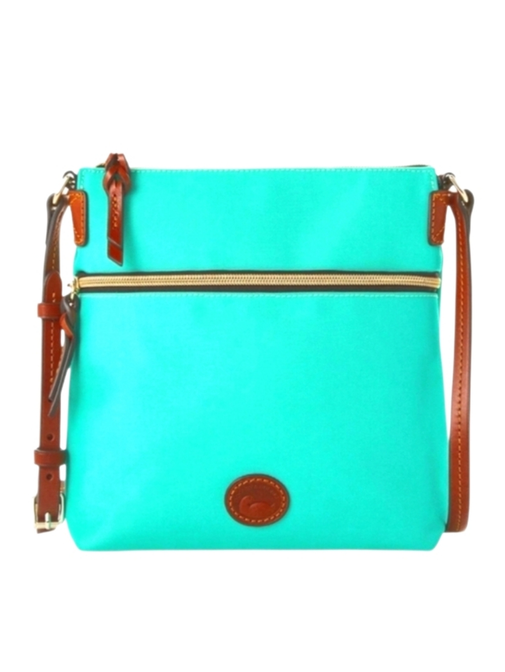 🌊 Y2K Dooney & Bourke Teal Turquoise Blue Canvas Zipper Hipster Crossbody Bag